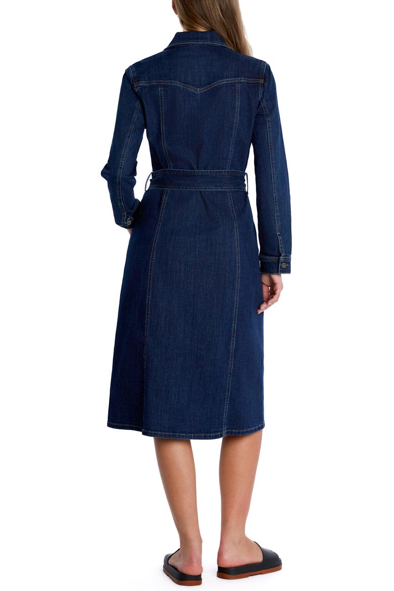 High Up Belted Denim Midi Shirtdress, Alternate, color, HIGH BLUE
