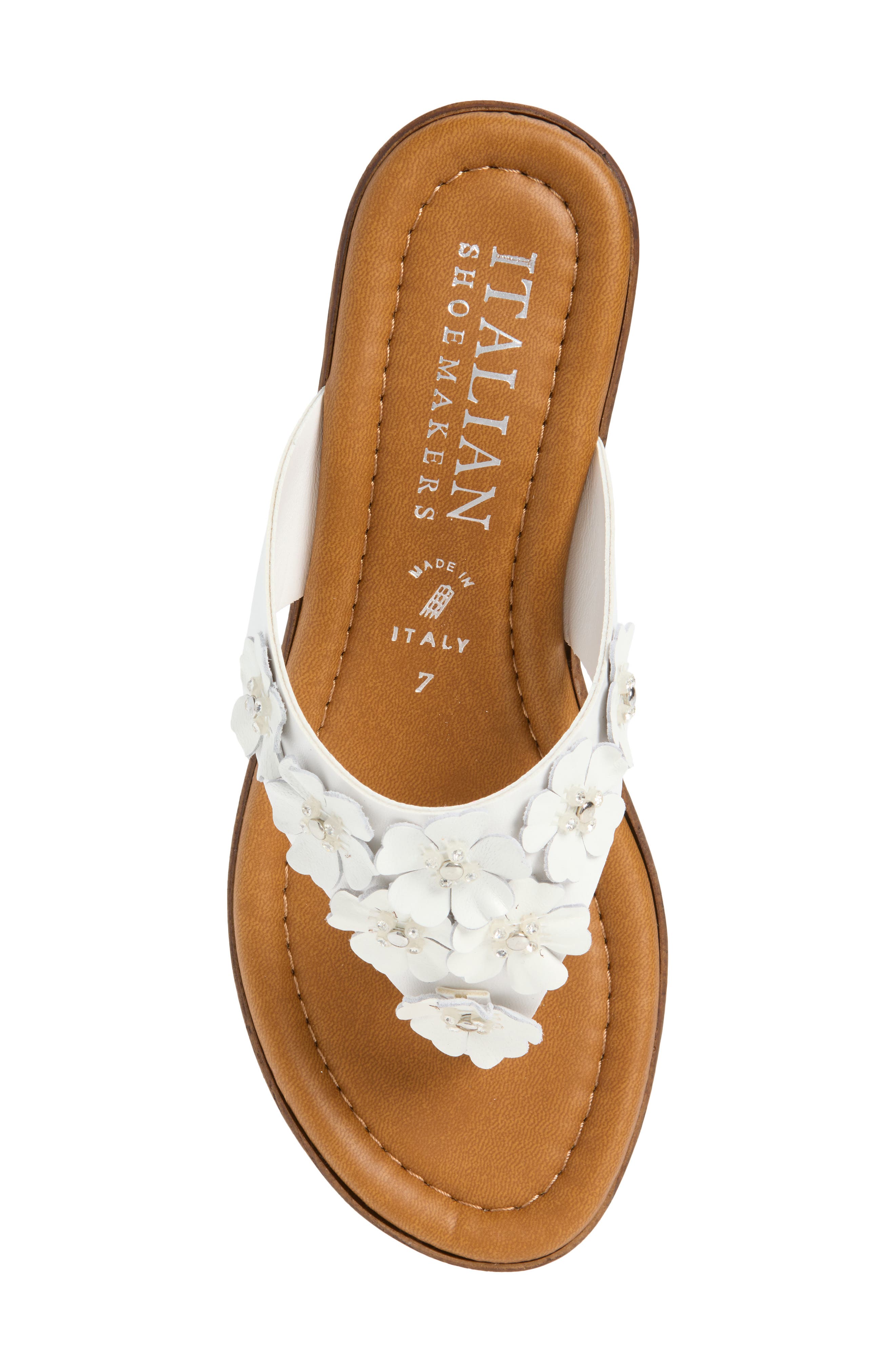 ITALIAN SHOEMAKERS Brynne Floral Wedge Sandal, Alternate, color, White