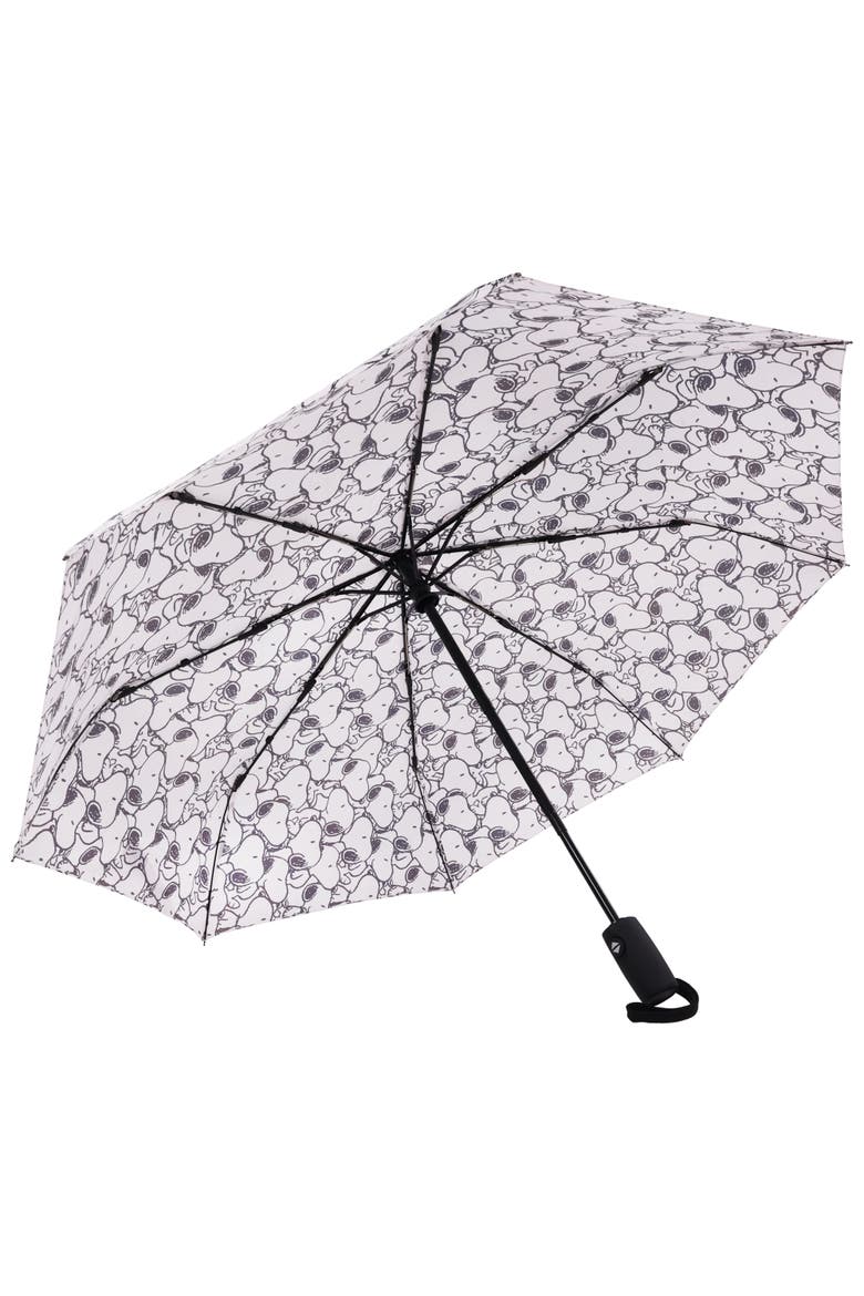 Allover Print Umbrella, Alternate, color, WHITE BLAC