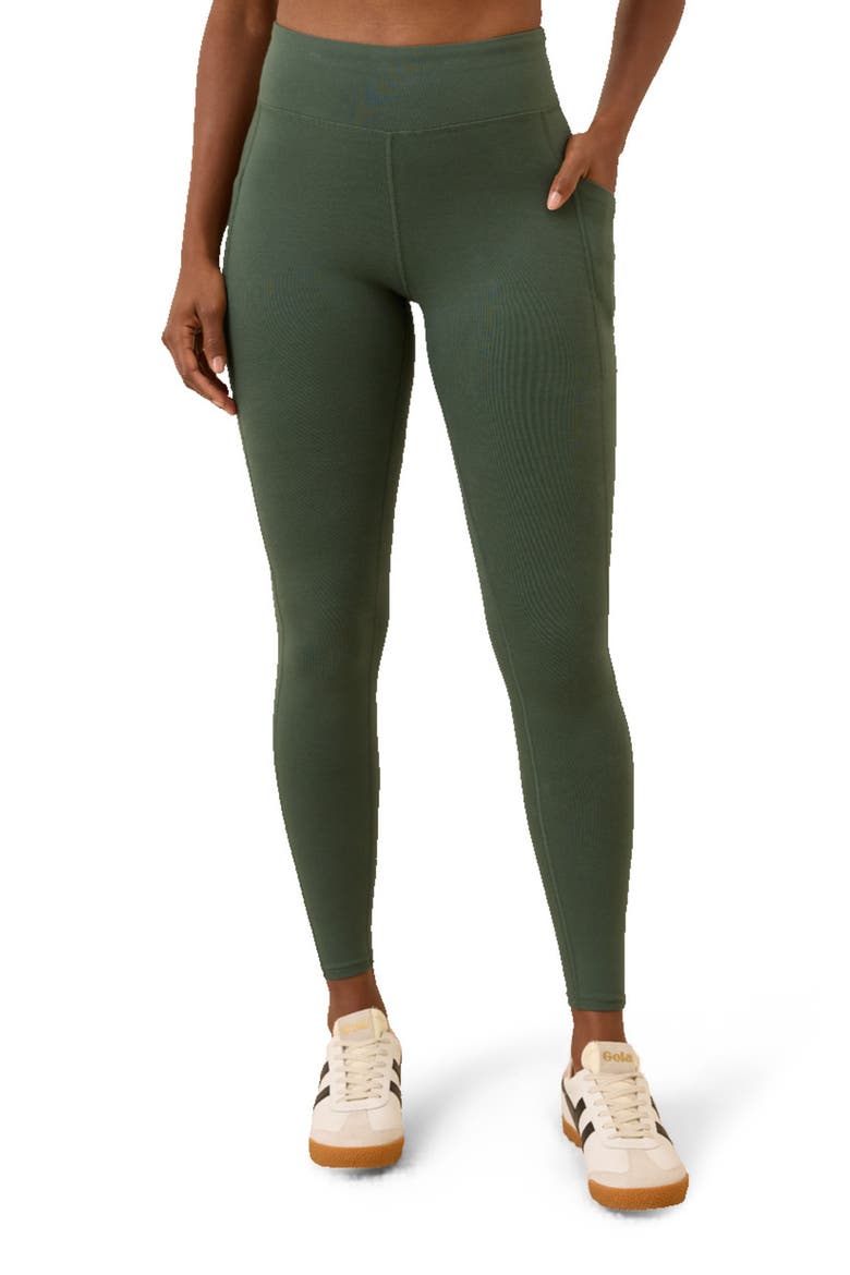 On the Go-To Pocket Legging Made With Organic Cotton, Alternate, color, Pine Green