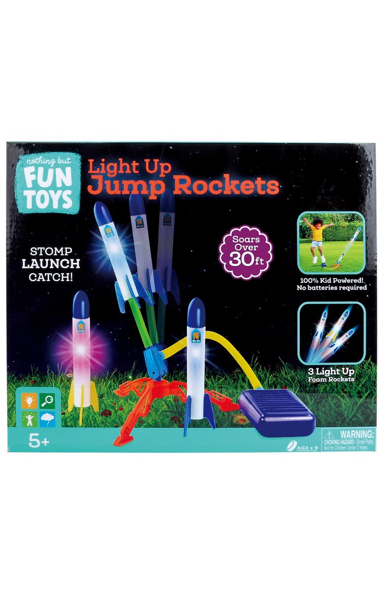 Nothing But Fun Toys Light Up Jump Rockets, 3 Foam Rockets, Airpowered, Main, color,