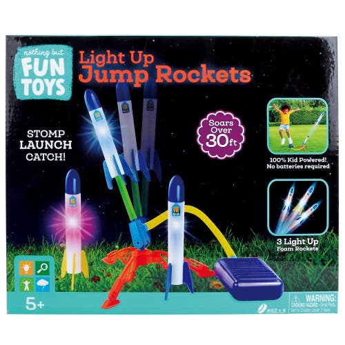 Nothing But Fun Toys Light Up Jump Rockets, 3 Foam Rockets, Airpowered in Multicolored  product