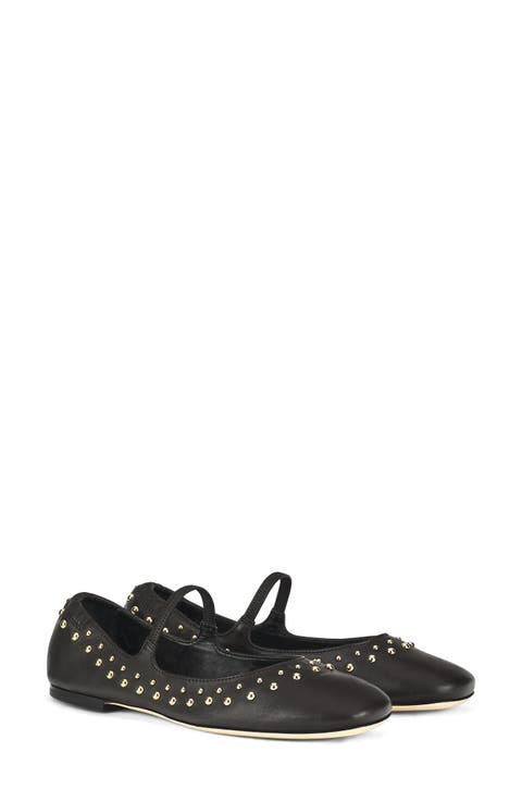 Iris Studded Mary Jane Flat