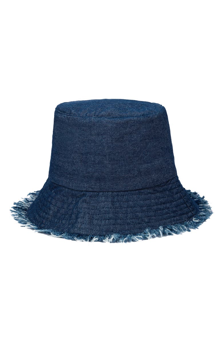 San Diego Hat Frayed Denim Bucket Hat, Main, color,