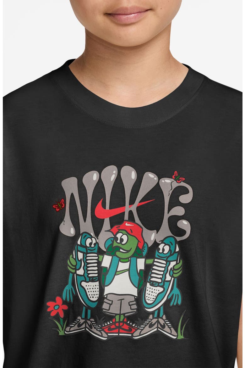 Kids' Sportswear Cotton Graphic T-Shirt, Alternate, color, BLACK