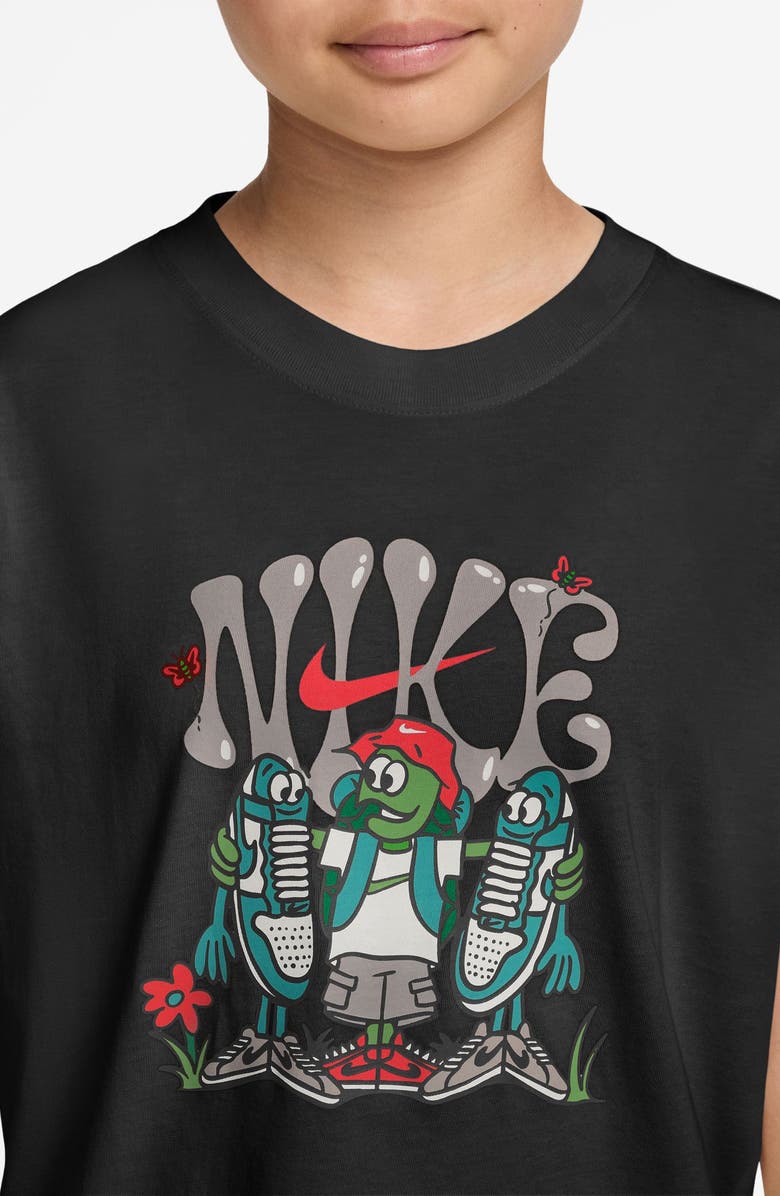 Nike Kids' Sportswear Cotton Graphic T-Shirt, Alternate, color, Black