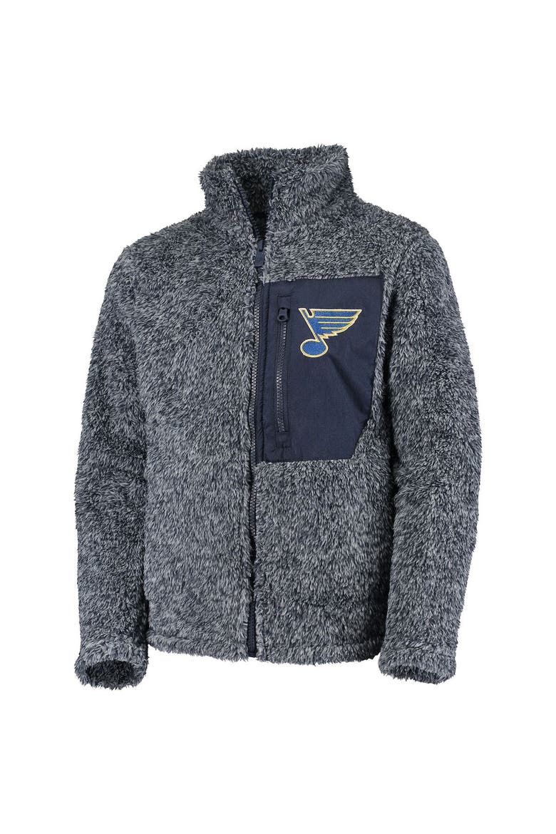 Girls Youth Navy St. Louis Blues Fan Gear Sherpa Full-Zip Jacket, Alternate, color, Navy