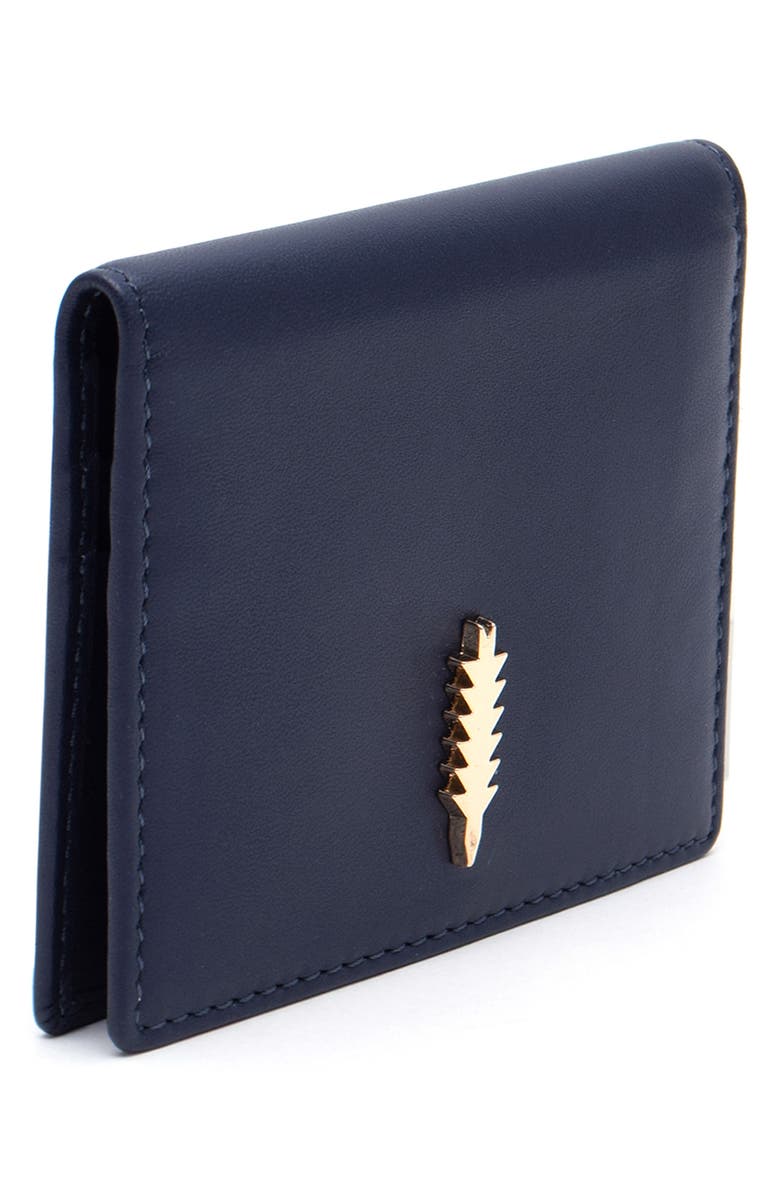 Thacker Cassie Bifold Leather Card Case, Alternate, color, Onyx Blue