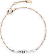 Ana Luisa Solid Yellow Gold - Diamond Links Bar Bracelet