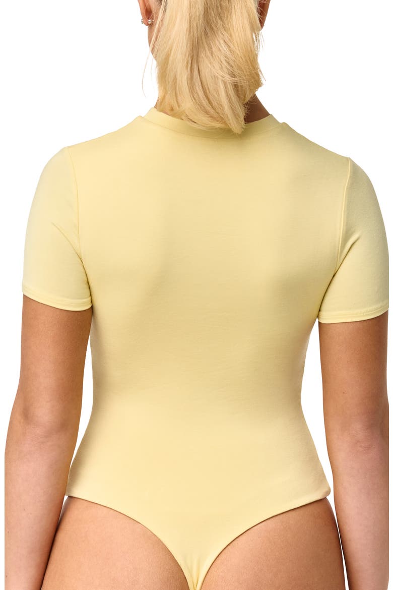 Smooth Crewneck Bodysuit, Alternate, color, BUTTERCREAM