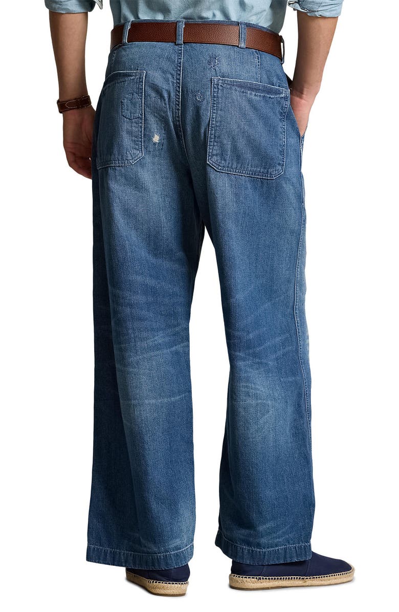 Polo Ralph Lauren Naval Patchwork Straight Leg Jeans, Alternate, color,