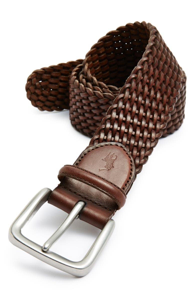 Polo Ralph Lauren Braided Leather Belt, Main, color,