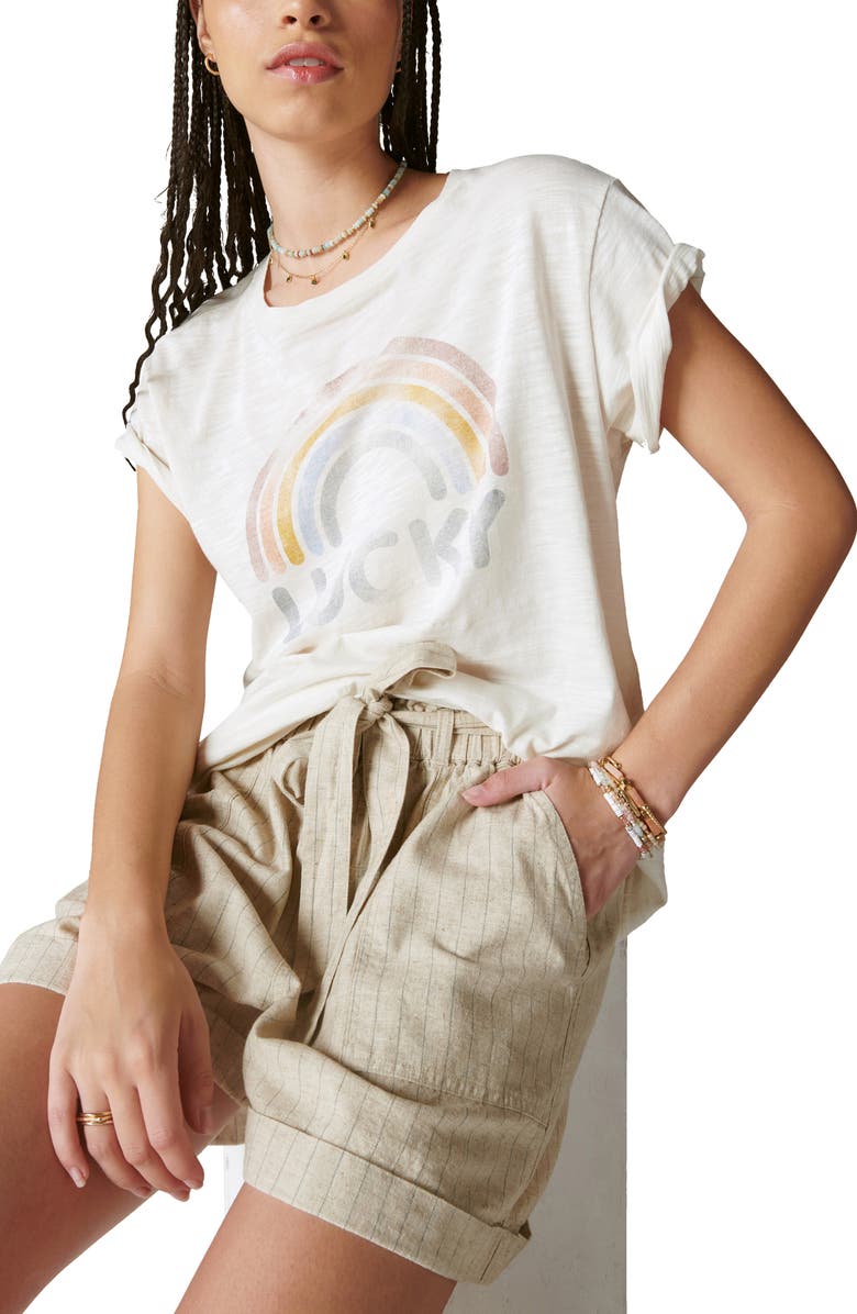 Lucky Brand Rainbow Oversize T-Shirt, Alternate, color,