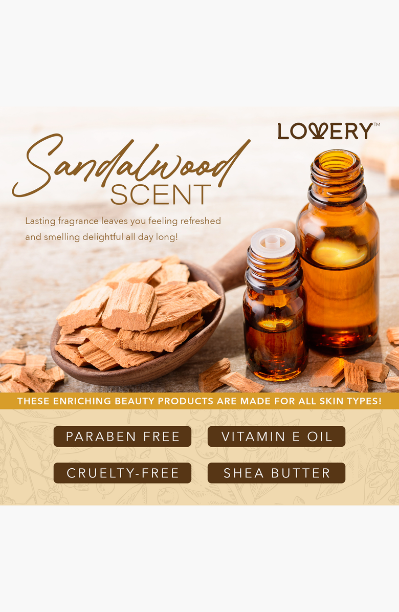 Lovery 14 Pc Sandalwood Bath Gift Set, Alternate, color, Dark Brown / Gold