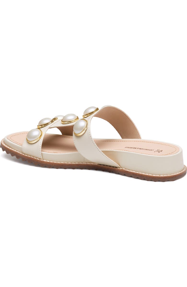 Johnston & Murphy Chandler Embellished Wedge Slide Sandal, Alternate, color, Bone Glove Leather