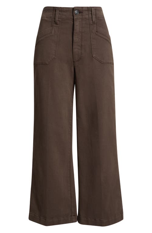 Paige Anessa High Waist Ankle Wide Leg Utility Pants In Brown