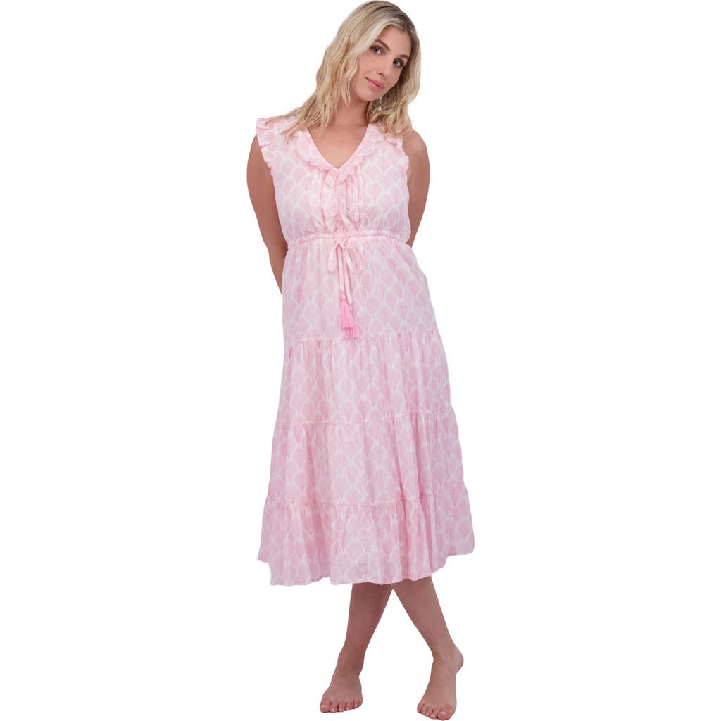 Mer St. Barth Maxi Dress Pink Feather In Pink