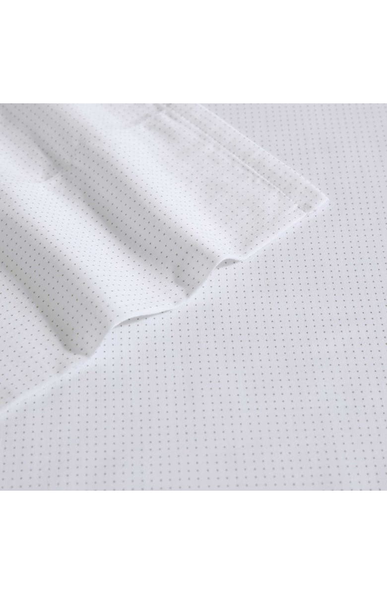 Calvin Klein Microdot Grid 300 Thread Count Cotton Sateen Sheet Set, Alternate, color, White/ Beige Dot