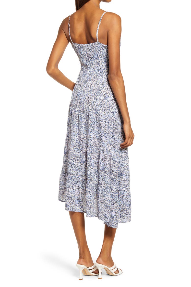 Mini Dot Asymmetric Dress, Alternate, color, BLUE MULTI MINI DOT