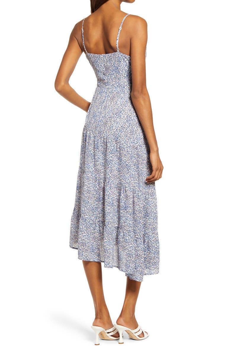 Chelsea28 Mini Dot Asymmetric Dress, Alternate, color,