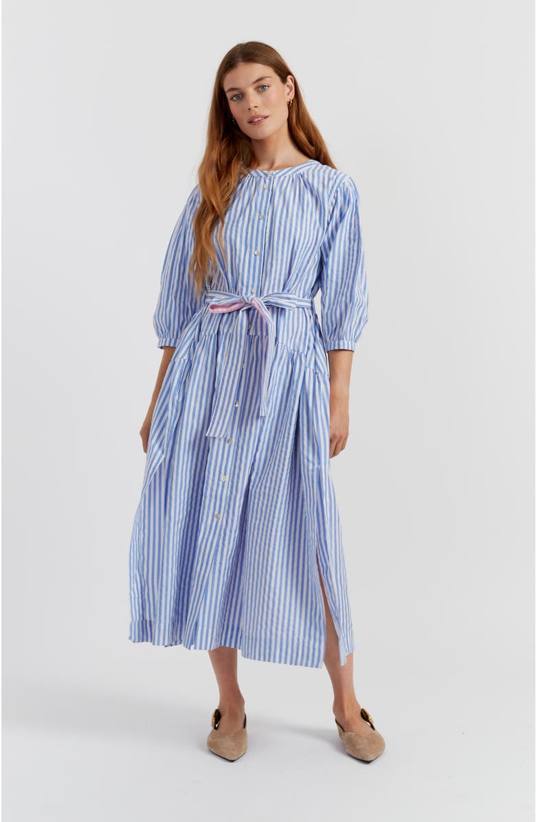Chinti & Parker Oxford Stripe Cotton Shirt Dress, Main, color, Blue Stripe