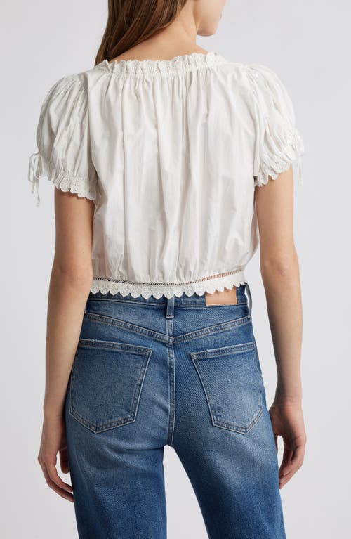 DOEN DÔEN NERA EYELET RUFFLE ORGANIC COTTON CROP TOP