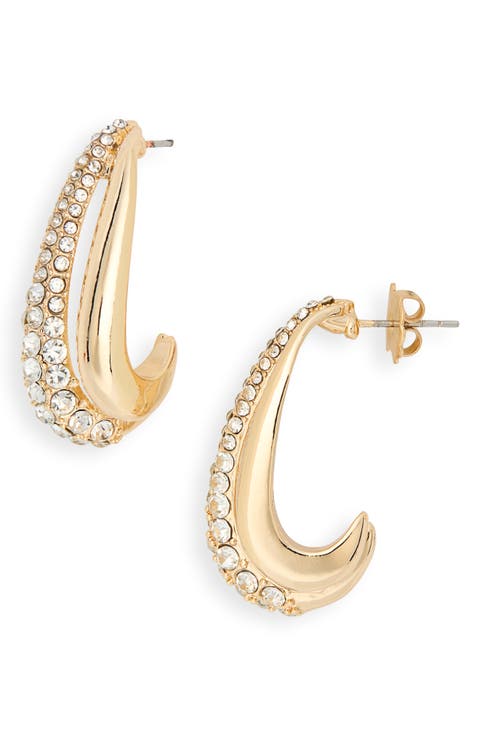 Crystal J Hoop Earrings