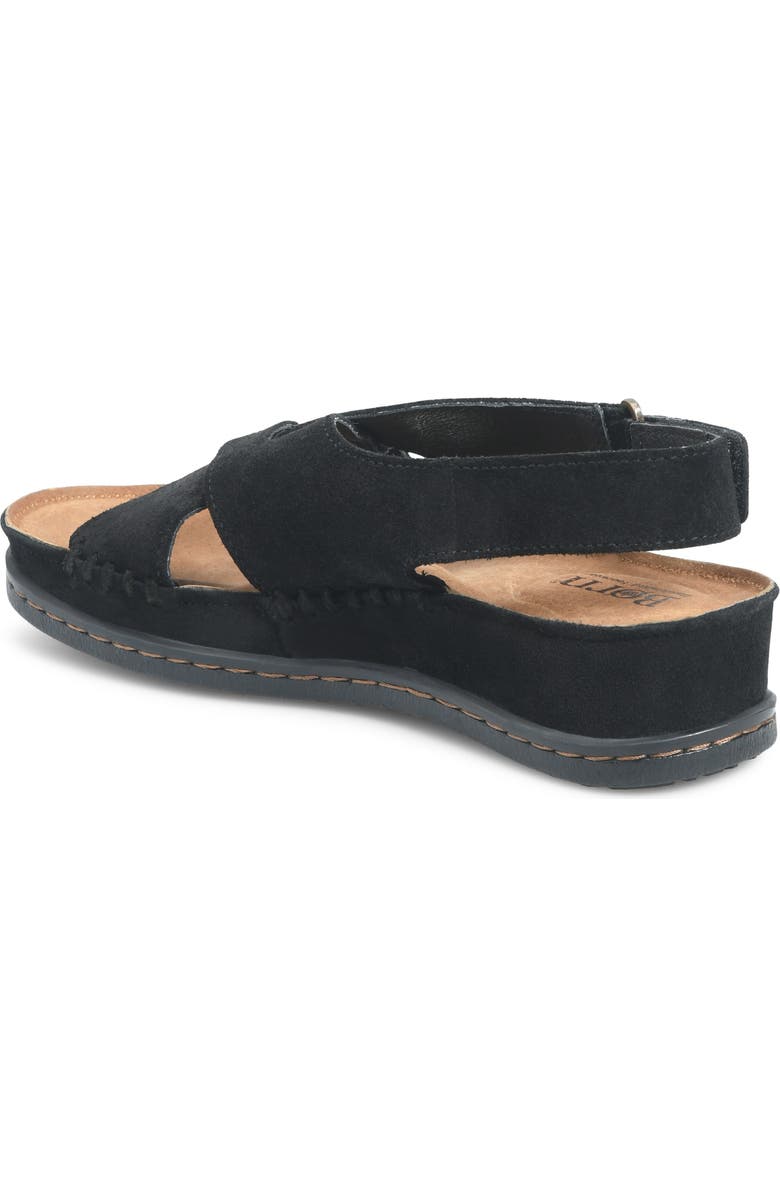Børn Ebba Slingback Platform Wedge Sandal, Alternate, color, Black Suede