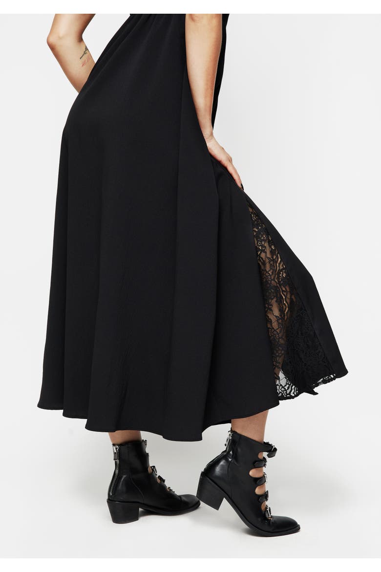 Taissa Lace Button Up Midaxi Dress, Alternate, color, Black