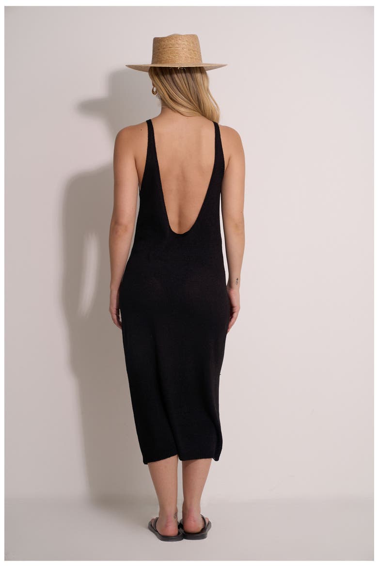 Naama Scoop Neck Crochet Dress Cover-Up, Alternate, color, Black