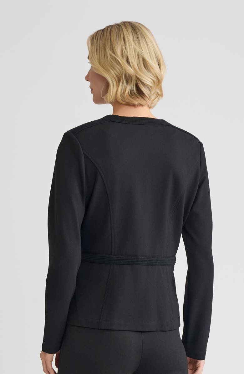 Misook Heritage LuxeStretch Ponte Zip-Up Jacket, Alternate, color, Black