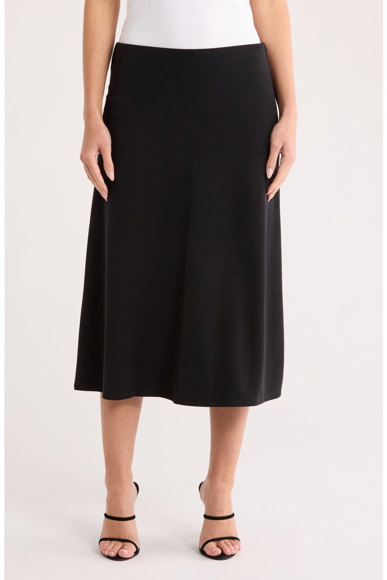 Knit Midi Skirt, Main, color, BLACK