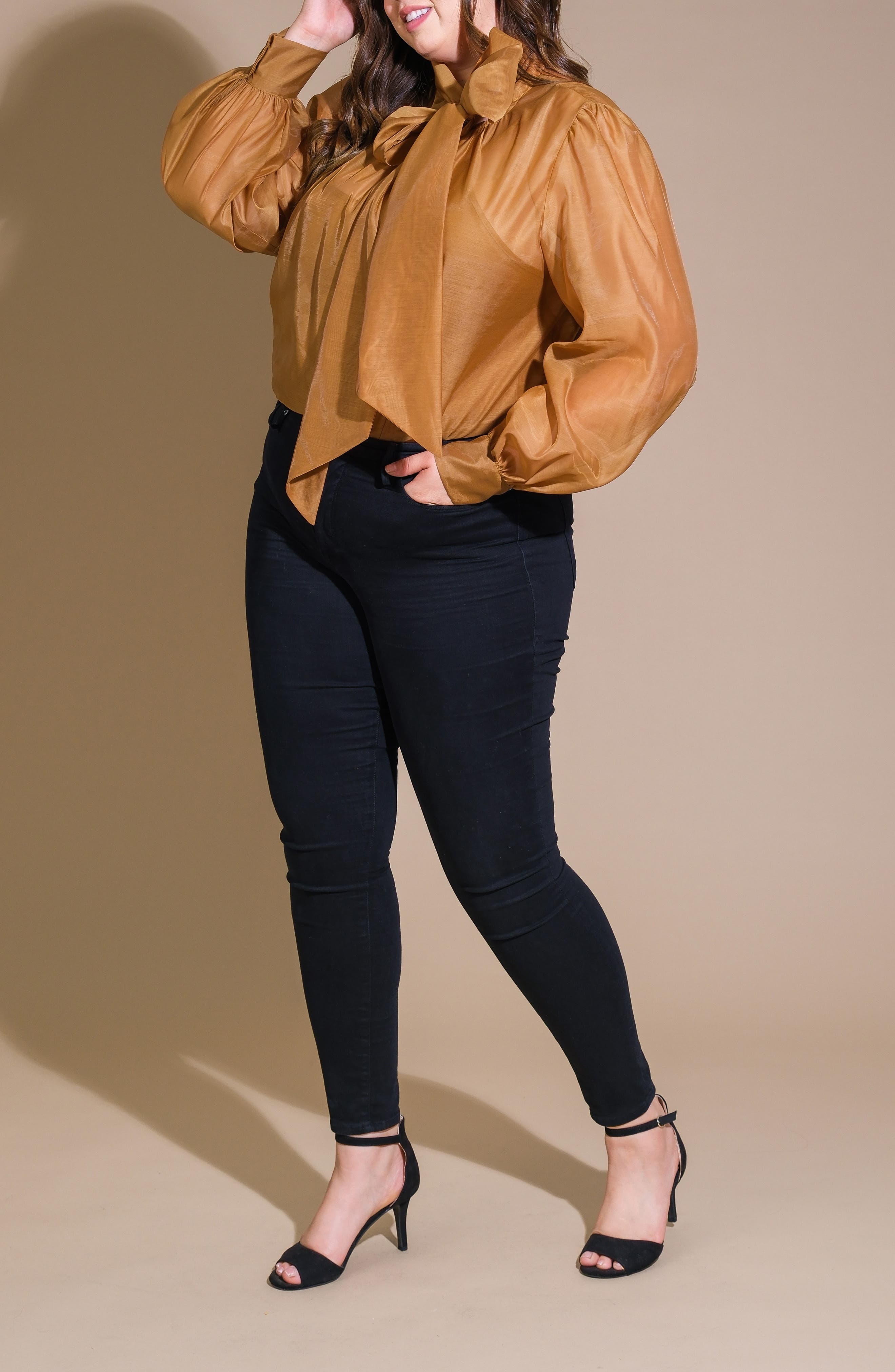 Bow Neck Organza Top - image 2