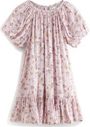 NEXT Kids' Floral Puff Sleeve Dress