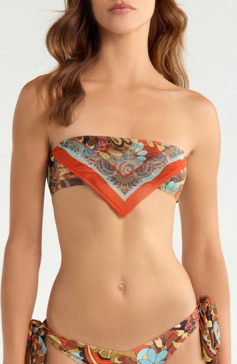 Scarf Print Bikini Top