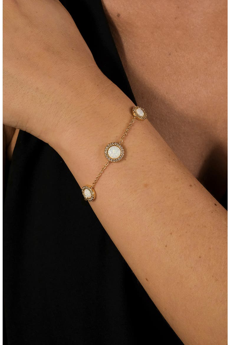 Oasis Opal & Cubic Zirconia Station Bracelet, Alternate, color, GOLD