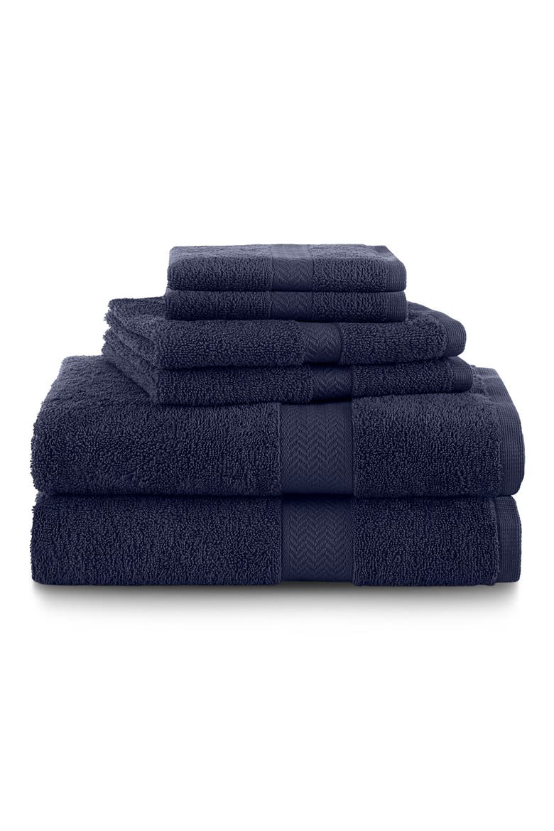Ringspun 6-Piece Bath Towel Set, Main, color, MIDNIGHT