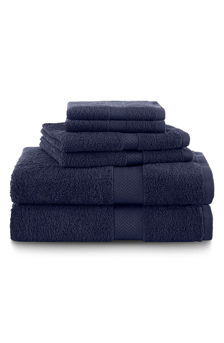 Martex Ringspun 6-Piece Bath Towel Set, Main, color, Midnight