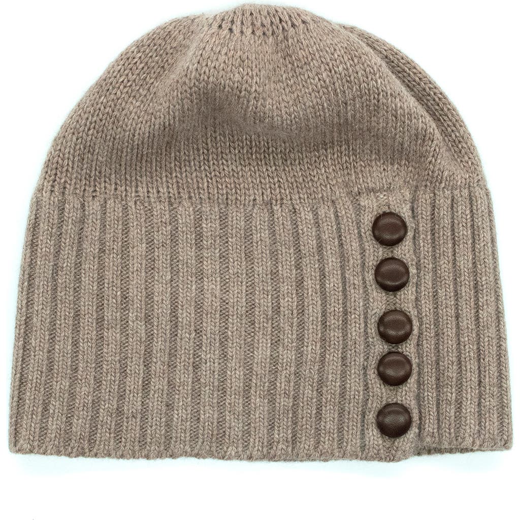 Portolano Minerva Button Beanie In Neutral