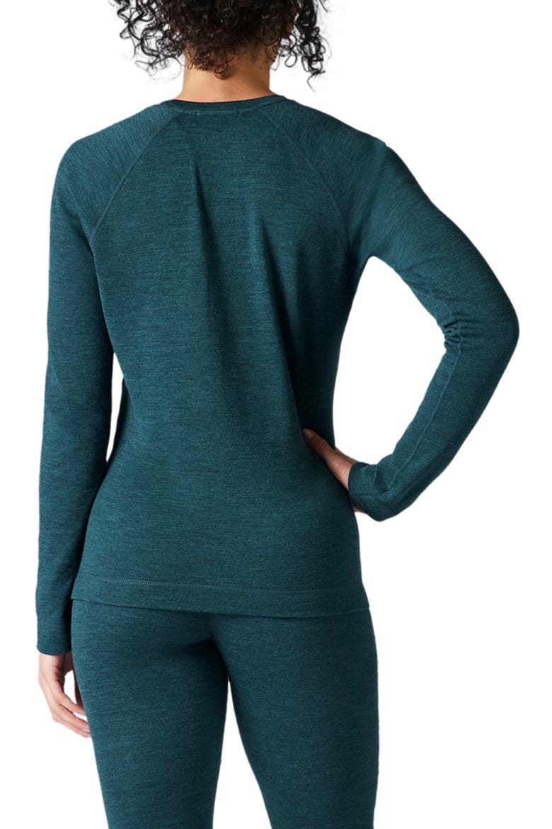 Long Sleeve Merino Wool Thermal Top, Alternate, color, TWILIGHT BLUE HEATHER