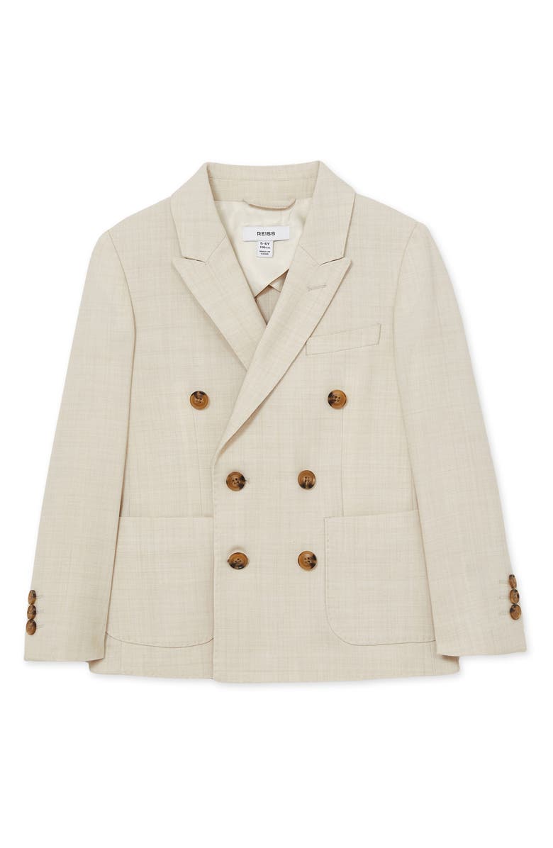 Reiss Kids' Belmont Jr. Double Breasted Sport Coat, Main, color, Stone
