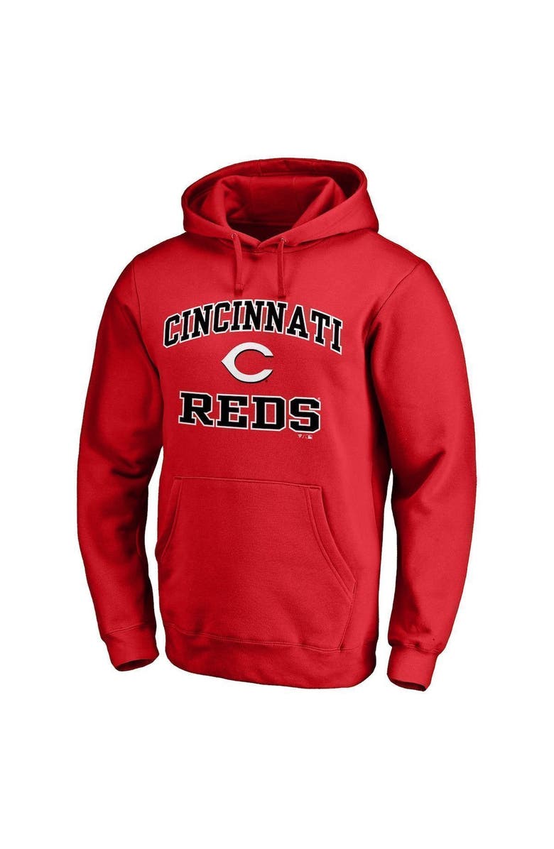 FANATICS Men's Fanatics Branded Red Cincinnati Reds Heart & Soul Fitted Pullover Hoodie, Alternate, color, 