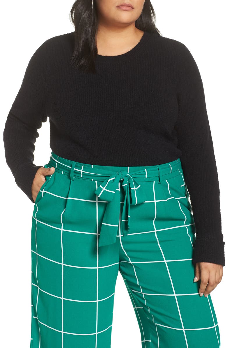 Halogen<sup>®</sup> Cuffed Sleeve Ribbed Sweater, Main, color,
