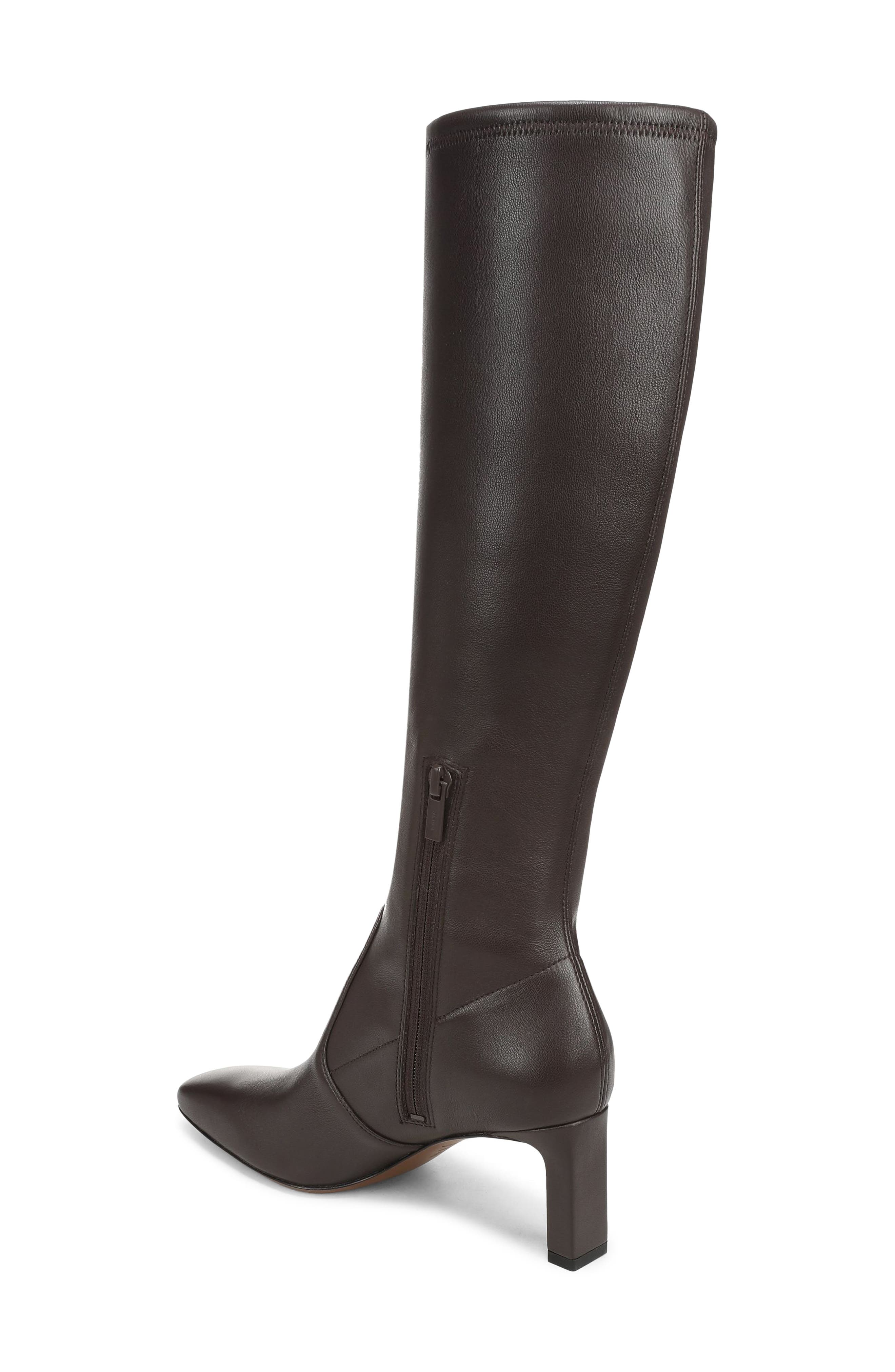 Violette Leather Knee High Boot, Alternate, color, GANACHE NAPPA