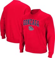 COLOSSEUM Men's Colosseum Red Gonzaga Bulldogs Arch & Logo Tackle Twill Pullover Sweatshirt