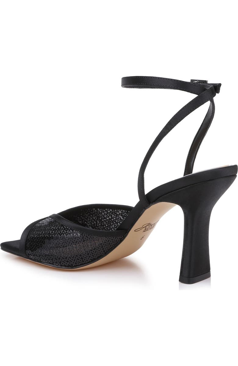 Jewel Badgley Mischka Zaha Ankle Strap Sandal, Alternate, color, Black Satin
