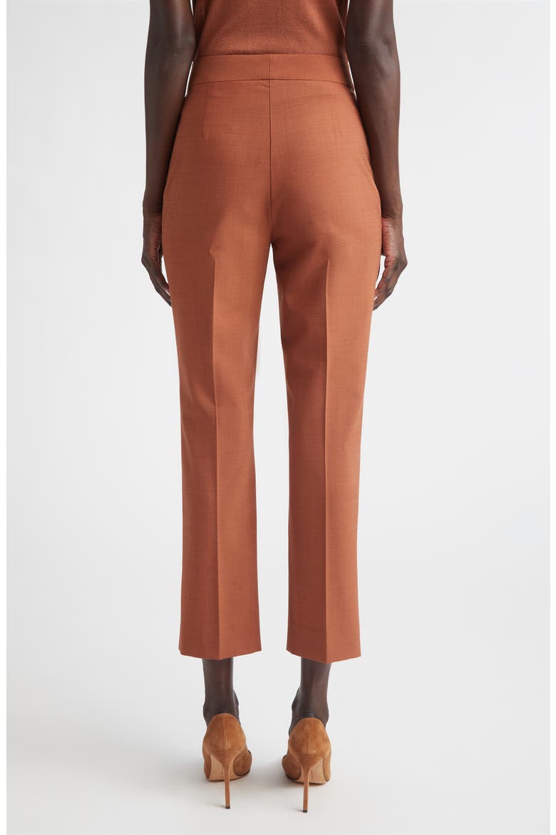 Mélange Wool Blend Stretch Twill Crop Pants, Alternate, color, RUST MELANGE