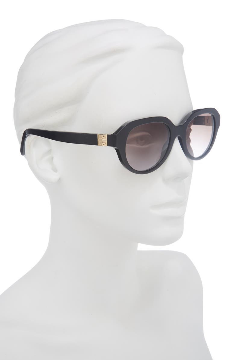Givenchy 4G Gradient Round Sunglasses, Alternate, color, Shiny Black / Gradient Brown