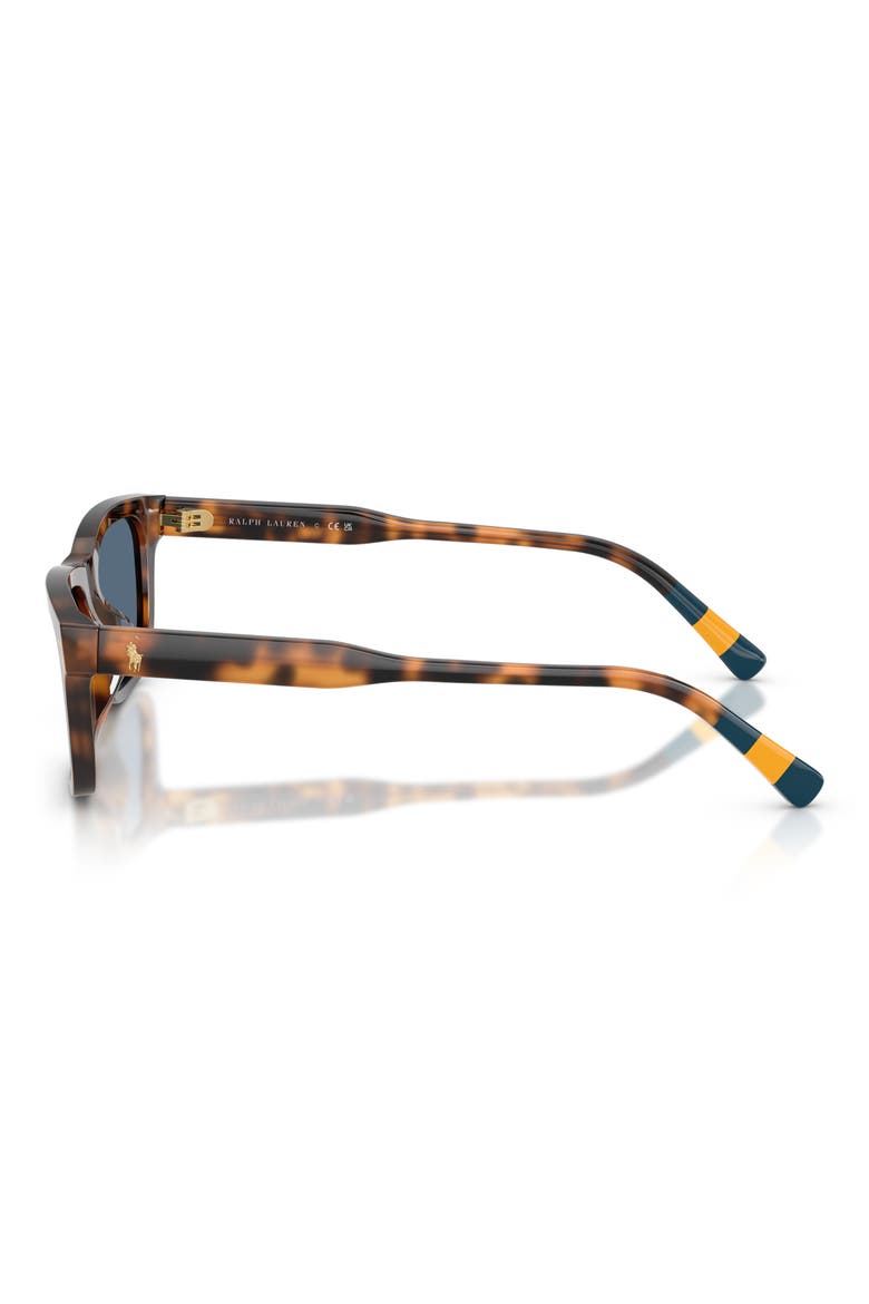 54mm Pillow Sunglasses, Alternate, color, SHINY RED HAVANA / DARK BLUE