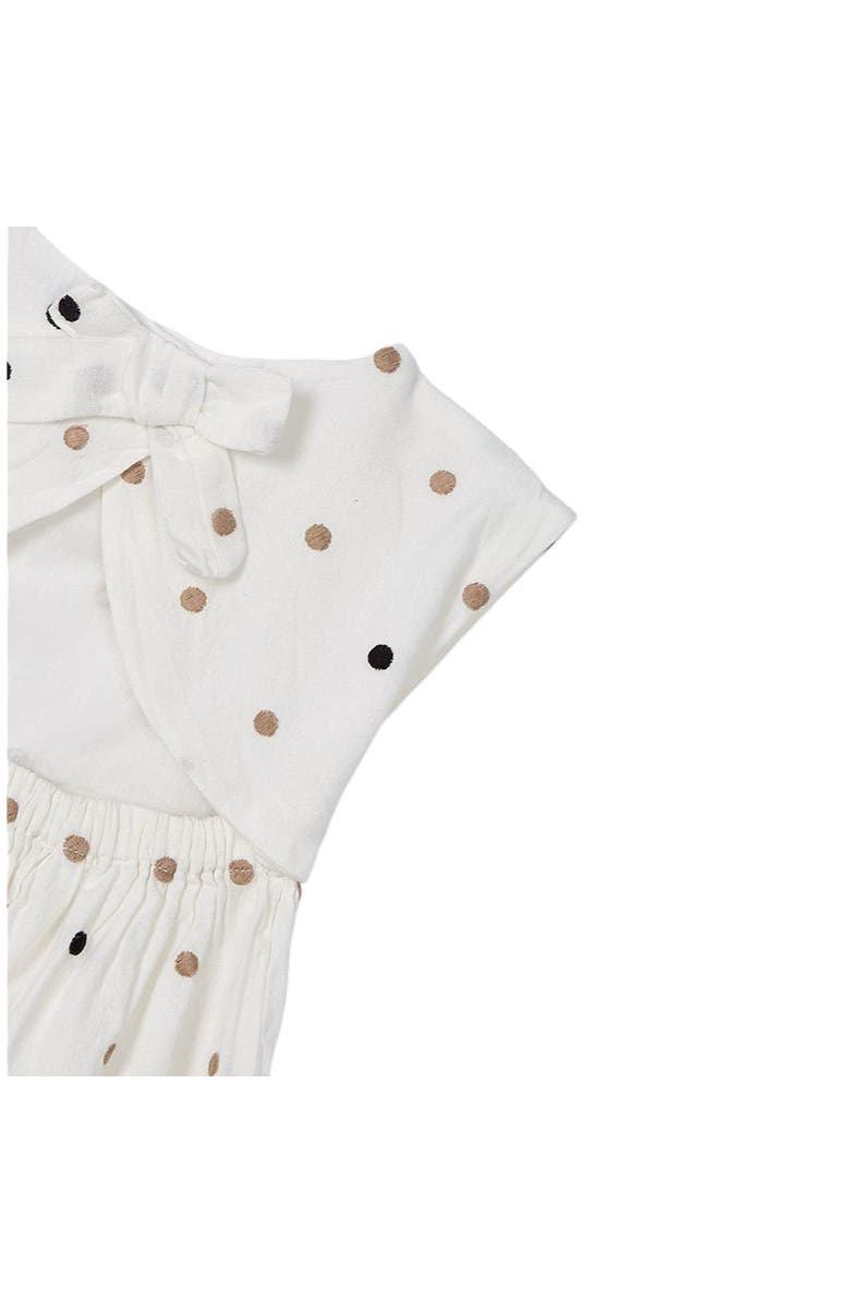 Mayoral Embroidered Polka Dot Dress, Alternate, color, Natural